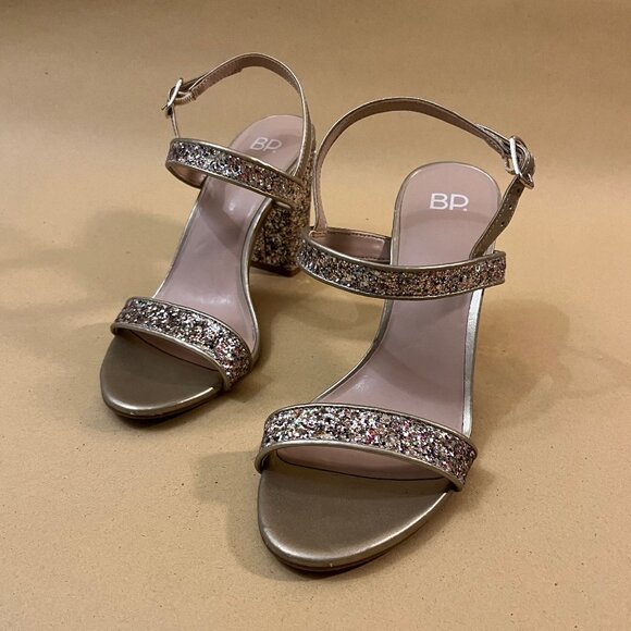 BP. Lula Block Heel Slingback Sandal In Multi Glitter - Picture 3 of 9